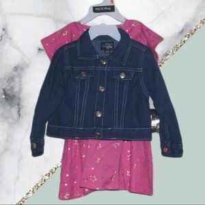 Toddler's Dress with Jean Jacket Set